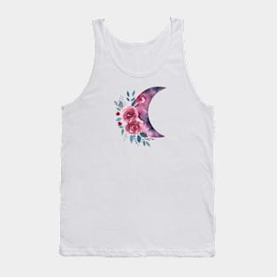 Flowers moon watercolor Tank Top